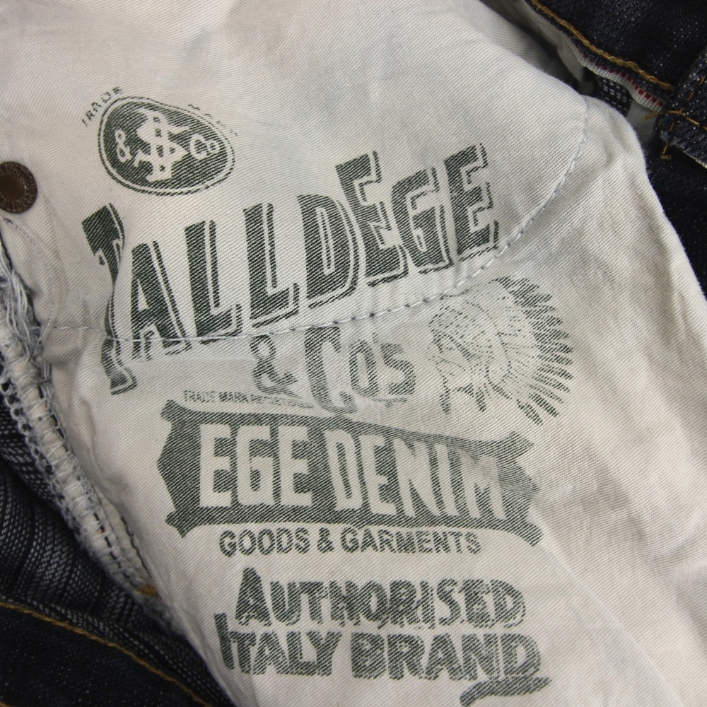 Talldege And Co Jeans Mens 32 Blue Raw Dark Wash Straight Leg Made In Italy - Picture 10 of 12
